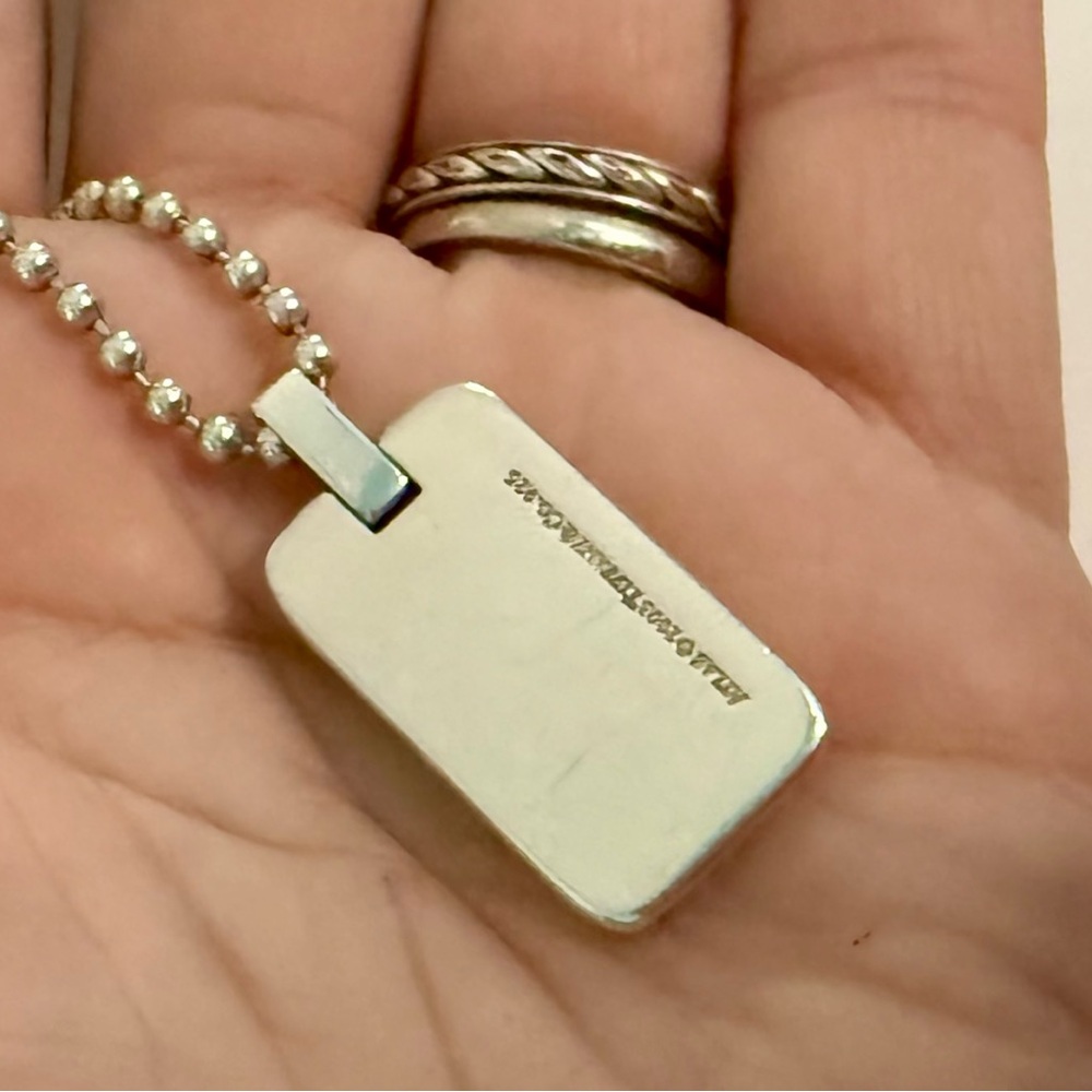 Tiffany & Co. Vintage Atlas Dog Tag Pendant in .925 Sterling Silver Necklace - Picture 10 of 12